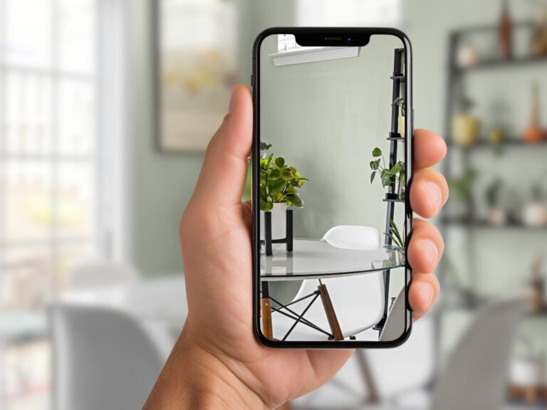 Móvil tomando foto del color de las paredes interiores