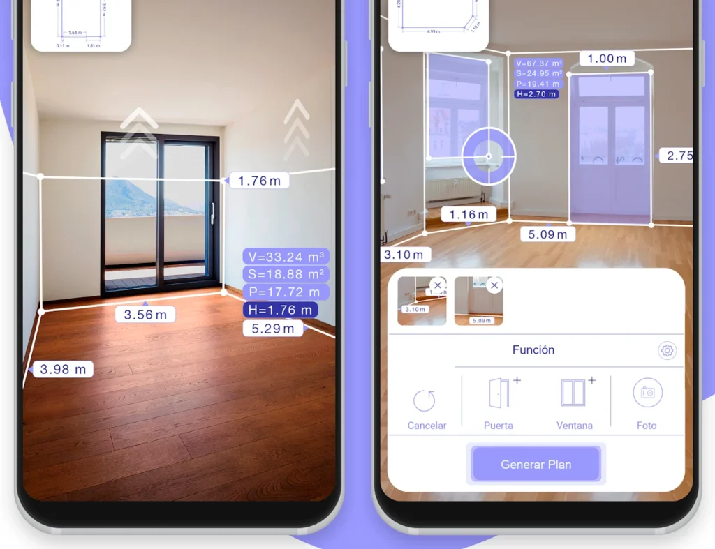 Capturas de pantalla de la App AR Plan 3D