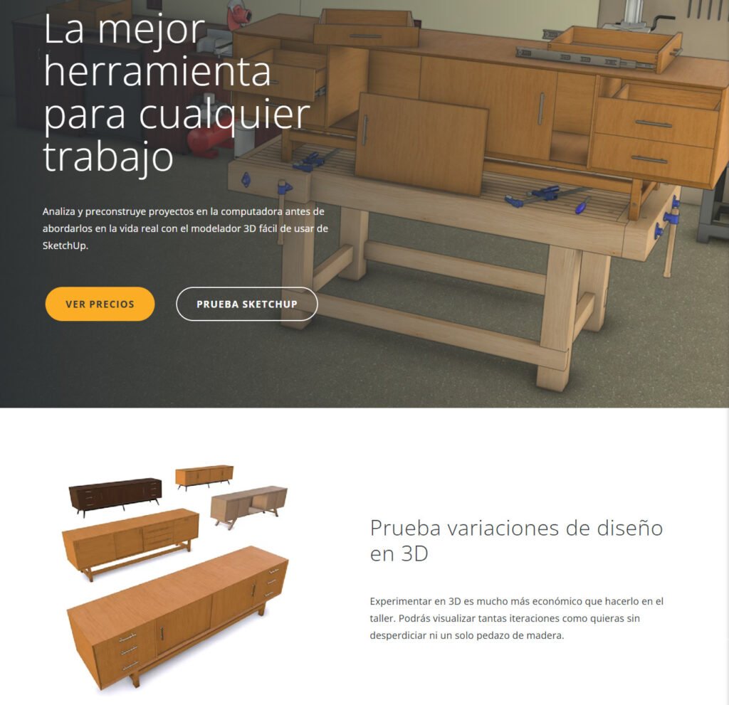 Captura de la web de Sketchup